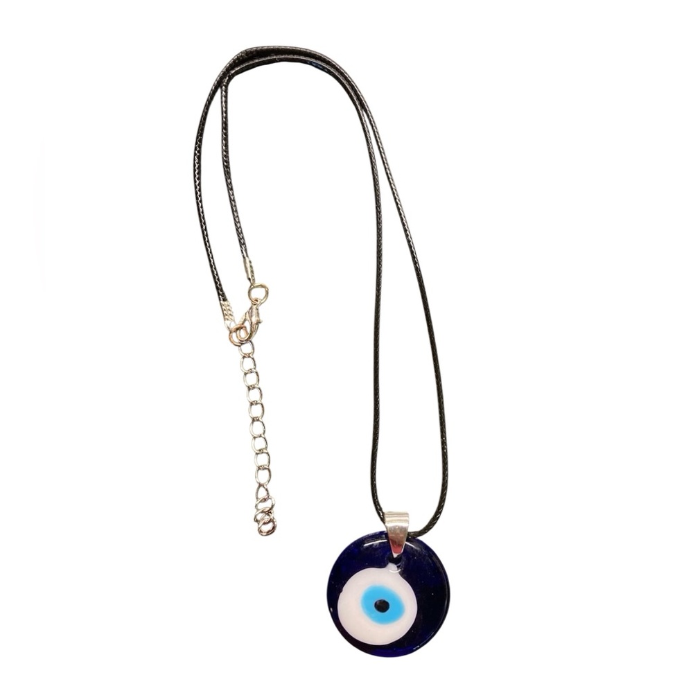 Evil Eye Pendant Cord Necklace Hand Crafted New - Picture 5 of 11